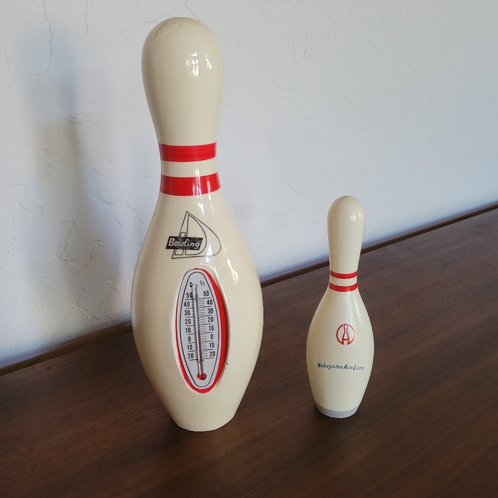 Rare Vintage Bowling Thermometer/Bank Pins